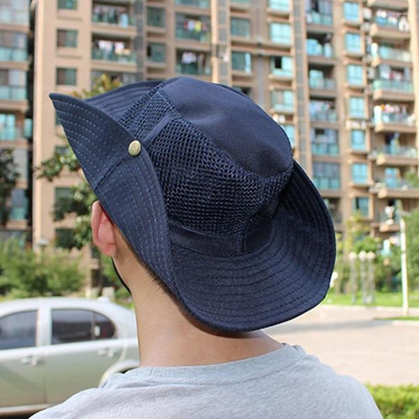 Bérets chapeau chinois pêche en plein air Anti-UV casquette plate Simple seau mode plage voyage
