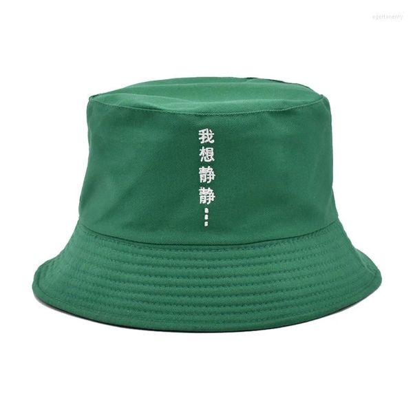 Boinas con letras chinas, sombreros de pescador de Panamá, sombreros Reversibles de dos lados para hombre, gorra de algodón con Bob para el sol, sombrero de pescador japonés cómodo