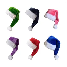 Boinas Sombreros de Navidad Gorra Espesar Felpa Perfecto para las vacaciones Trajes coloridos Cosplay Santa Sombrero peludo 449B