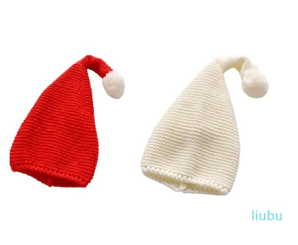 Boinas Sombreros de punto de Navidad Niños Hilo de lana Santa Otoño Sombrero cálido con cola larga Bola esponjosa para niños