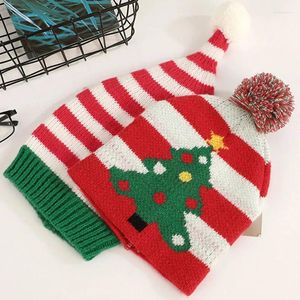 Baretten Kerst Mummie Babymutsje Motorkap Rood Witte Strepen Groene Boom Gebreide Hoeden Met Pom Kerst Jaar Feestcadeaus Decoraties