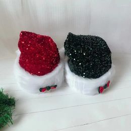 Baretten Kerst Kerstmuts Zacht Pluche Pailletten Cap Festival Kostuum Familie Noel Jaar Cadeau Woondecoratie