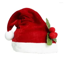 Bérets de Noël Chapeau de Père Noël Velet Peluche mignonne pour fête costumée et accessoires de vacances