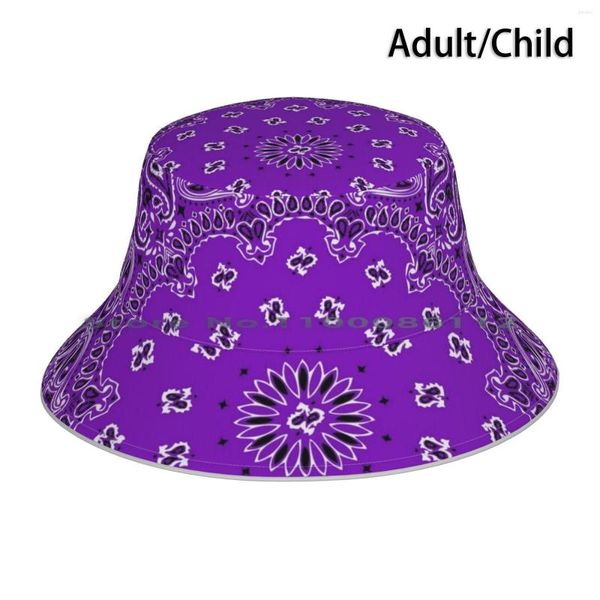 Bérets Style Bandana Classique (Version Violette) Chapeau Seau Casquette Soleil Masque Visage Sans Bords