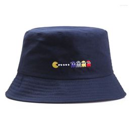 Bérets Classique Broderie Tricolore Haricot Coton Polyester Léger Doux Chapeau De Seau En Plein Air Unisexe Ombre Simple Panama Fisheman Cap F8