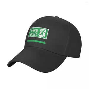 Baretten Klassieke Fire Exit Sign Baseball Caps Mode Mannen Vrouwen Hoeden Outdoor Verstelbare Casual Cap Streetwear Hoed Pet