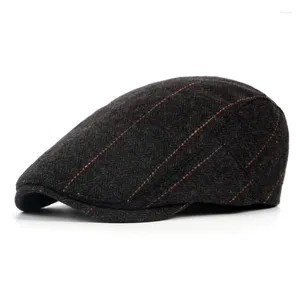 Baretten Klassieke visgraat Sboy-hoeden voor mannen Verstelbare cadeau-platte pet Tweed Ivy Gatsby Cabbie-hoed