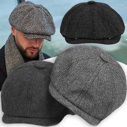 Bérets classique laine Sboy casquettes hommes chevrons plat Gatsby Lvy Cabbie chapeau Vintage laine conduite chapeaux hiver Peaky Blinders