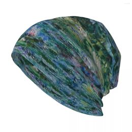 Bérets Claude Monet - Nénuphars et pont japonais chapeau tricoté mâle à la mode casquette personnalisée protection UV solaire femmes chapeaux hommes