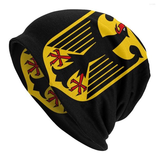 Bérets Blason Allemagne Bonnet Bonnet Hiver Chaud Bonnet Femme Chapeaux À Tricoter En Plein Air Drapeau Allemand Fier Bonnets Casquettes Pour Hommes Femmes