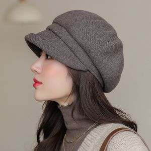 Bérets COKK femmes chapeau hiver automne casquette octogonale Femme solide décontracté épais peintre casquettes rétro Gorras Femme Chapeau 221129