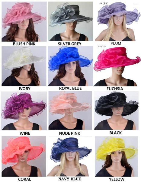 Bérets Color! Crystal Hat avec grande garniture pour Kentucy Ascot Races Melbourne Cup. Brim Largeur 13,5 cm.