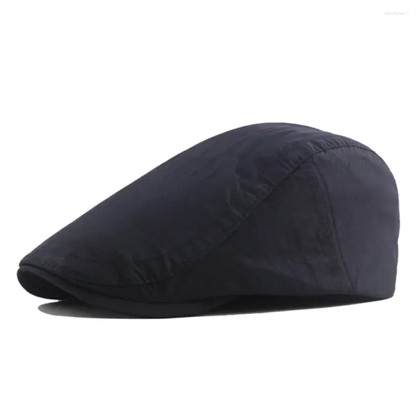 Bérets Couleur Chapeau Homme Sboy Master Cap Respirant Hommes Garçon Plat Solide Casquettes De Baseball En Cuir Pour Femmes Stretch