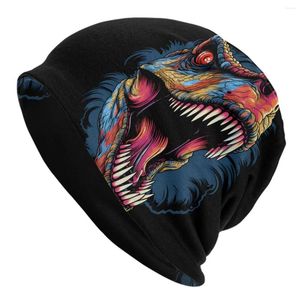 Bérets Coloré Dinosaure Bonnet Chapeaux Tête D'animal Bonnet Motif Tricot Chapeau Hiver Vintage Hommes Femmes Gym Wrap Caps