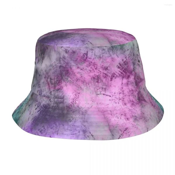 Boinas Colorido Tie Dye Bucket Hat para adolescente Verano Vocación Sol Elegante Plegable Deportes al aire libre Pesca Sombreros Drop