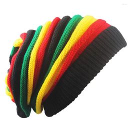 Berets Bunte Woll-Hip-Hop-Faltenmütze Wintergestrickt Warme, klobige Stretch-Zopfstrickmütze mit doppelten Ärmeln Slouchy Beanie-Mützen