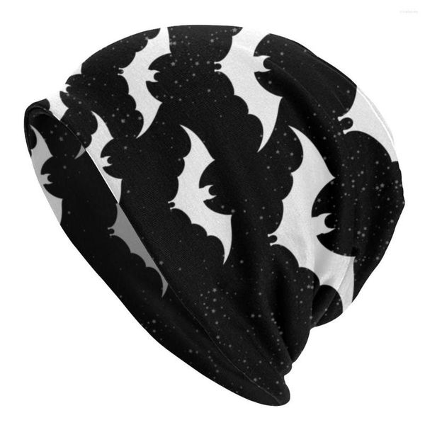 Bérets Cool Bats In The Night Skullies Bonnets Hommes Femmes Hiver Chaud Slouchy Beanie Chapeau Halloween Goth Occulte Sorcière Tricoté Bonnet Cap