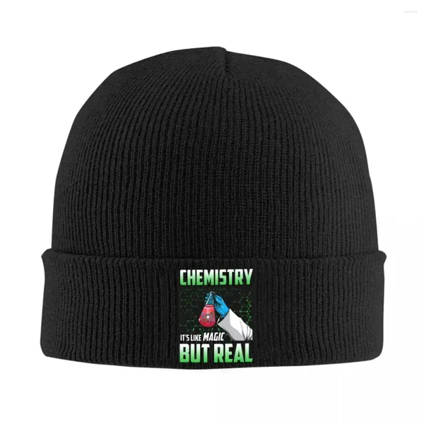 Bérets Cool chimie c'est comme de la magie mais la vraie Science chapeaux tricotés de haute qualité chaud hommes chapeau pour femme casquettes