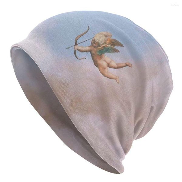 Bérets Cool Chérubin dans le ciel avec arc et flèche Renaissance Angel lavé bonnet chaud extérieur bonnets décontractés protection hommes femmes chapeau