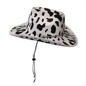 Beretten Cool Fashion Cow Drawing Pink Star Winddichte Cowboy Hat Stetson Girl Cap Cowgirl