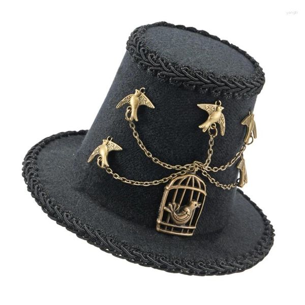 Berets Cool Fedoras Top Hat Hairlip Steampunk Gear Cosplay Party Costume Warwear