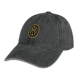 Berets Cool Gold Logo Soccer Team Cowboy Hat Anime Trucker Cap Women's Hats 2024 Men's