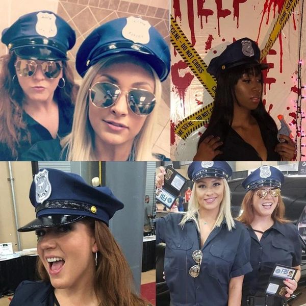 Berets Cop Hat Men Femmes Costume cosplay Habillage octogonal