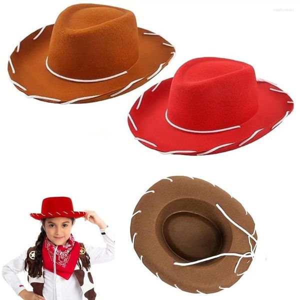 Boinas Disfraz de cosplay Sombrero de vaquero Rendimiento ajustable Fieltro Princesa Prop Accesorio de vestir Despedida de soltera Hombres