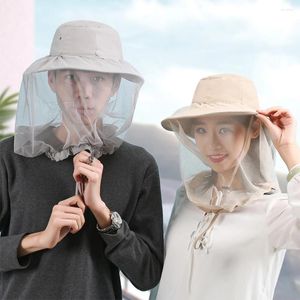 Bérets Coton Élasticité réglable Sun Protection Veil chapeau pour la prévention des moustiques et résistants à la déchirure