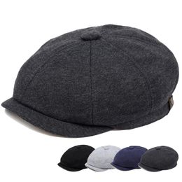 Berets Cotton Black Cap Hoge kwaliteit Beret Man Ivy Sboy Hat Men Ladies Peaky Blinders Wholesaleberets