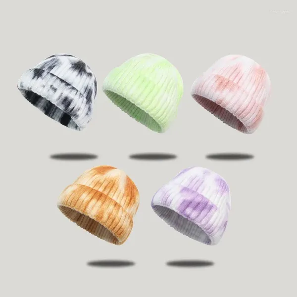 Bérets coton couleur épaissir chapeau tricoté hiver chaud Skullies casquette bonnet pour hommes et femmes 129