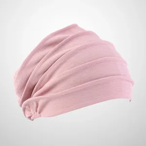 Bérets Coton Coton Chimiothérapie Head Headscarf Turban Sleep for Women (Pink)