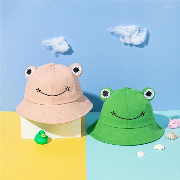 Bérets coton chapeau femme parent-enfant mignon grenouille pêcheur seau coréen soleil sauvage extérieur petit bassin pliable frais