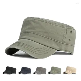 Boinas Gorras militares de algodón Sombrero Gorra fina y transpirable para hombres Viseras de béisbol con viseras planas vintage británicas para camionero Snapback