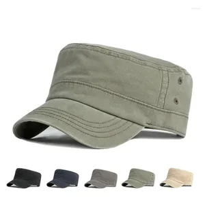 Bérets Cotton Military Caps Hat Men's Thin Breathable Cap British Vintage Flat Top Tamiker Snapback Baseball Visors