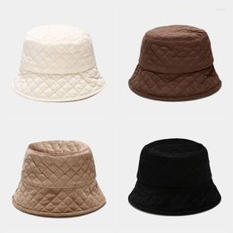 Bérets Coton Plaid Hat Tourist Flat Top Basin Fisherman's Sunshade Warm And Winter Autumn Outdoor