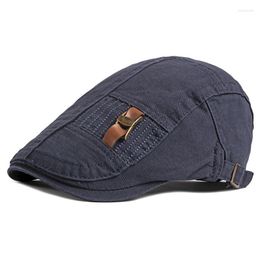 Berets katoen retro platte pet voor mannen westerse klassieke duckbill klimop Britse stijl kunstenaar piekberet hoed rand gatsby dropship