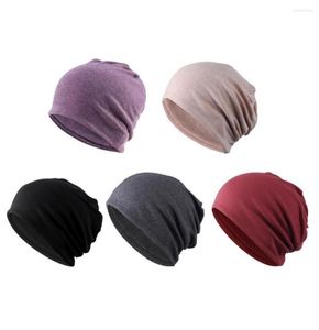 Bérets Coton Souchy Boneie Hat Skull Cap CHIMO CHEMO TURBAN POUR FEMMES HOMMES MENSE SOLIEUX SOLIDE 9692804