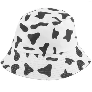 Bérets Cow Bucket Hat Wide Sun UV Protection Cap Fisherman Fisherman Summer plage pour hommes