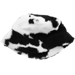 Bérets bonnet imprimé vache pour femme, joli chapeau de ski, chaud, en laine, joli motif Miss, à la mode