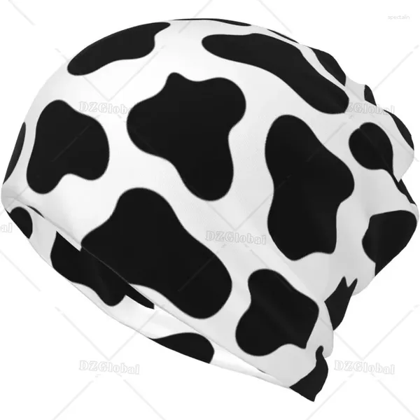 Bérets Vache Imprimer Bonnet Chapeau Baggy Slouchy Chemo Bonnets Casquette Stretch Écharpe Tête Wrap Hip Hop Chapeaux Pour Hommes Femmes Cyclisme En Plein Air