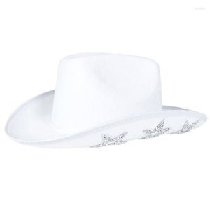 Bérets chapeau de Cowboy pour filles Cowgirl scintillante avec paillettes scintillantes étoiles mignon fête d'anniversaire Costume accessoires goutte