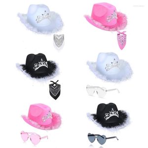 Bérets Cowboy Hat Glasses Bandana Bachelorette Bandanas Bridal Party Cowgirl Drop