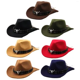 Bérets Cowboy Chapeau Hommes Mode En Plein Air Chaud Casual Cowgirl Protection Solaire Pour Voyage Thème Fête Randonnée