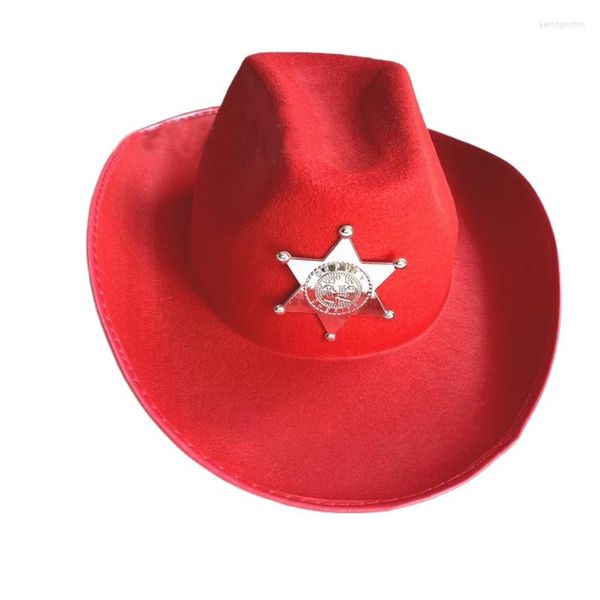 Bérets Chapeau de Cowboy Étoile à Six branches Chapeaux de fête d'anniversaire Cowgirl Femmes Performance Pour Adultes Hexagram
