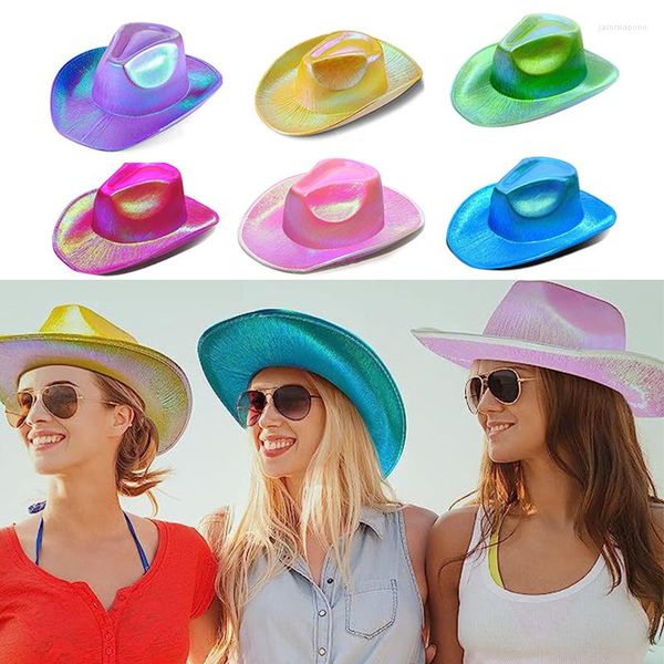 Boinas sombrero de vaquero estilo occidental ala grande hombres mujeres Feliz cumpleaños fiesta Jazz gorras adulto Favor boda Cosplay suministros