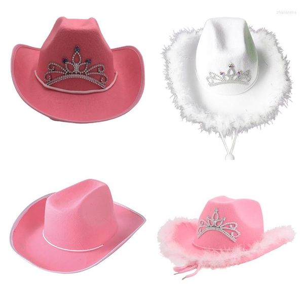 Boinas Cowgirl Sombreros Mujeres Despedida de soltera Cumpleaños para adultos Disco Dress Up T8NB