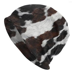 Bérets de style vache motif tacheté dans le capot brun et blanc homme 3d impression