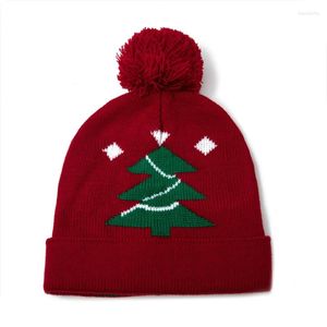 Bérets Creative Santa Tricoté Chapeau Enfants Arbre De Noël Classique Couleur Laine Pour L'année Festive Vacances Garçon