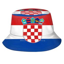 Beretten Kroatië vlaggenprint emmer hoeden zonnedop faceberets bedrukte vissershoed zomer zomers buiten zonbescherming zon hoed